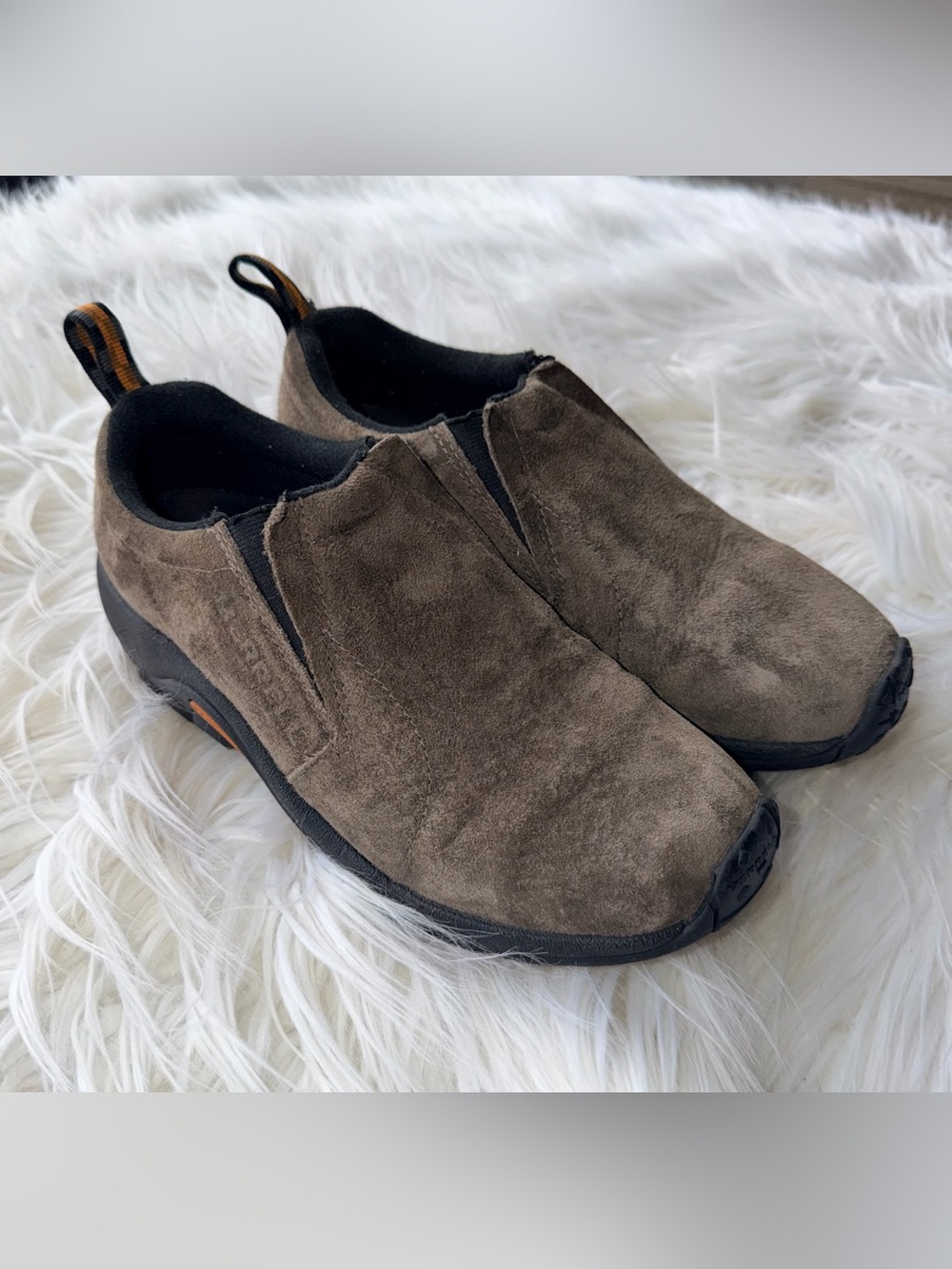 Merrell Women’s 8 Jungle Moc Gunsmoke Suede Slip-On Shoes
